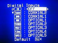 Setting up th complex AVC-A1D is made simpler by a comprehensive onscreen menu system. Consider the exhaustive digital audio connectivity menu, far left. This is wonderfully versatile.